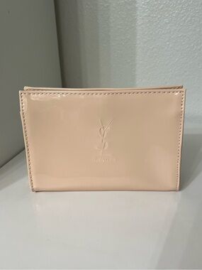 Yves Saint Laurent New Beauty Beige Patent makeup bag